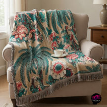 Vintage Chintz Blommigt Tropical Mönster