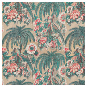 Vintage Chintz Blommigt Tropical Mönster Tyg