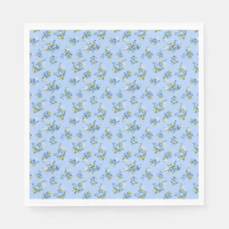 Vintage Chintz Ljusblå Blommiga Pappersservetter