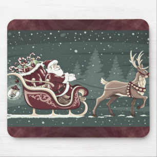 Vintage Chirstmas Jultomten med sligh decor Musmatta