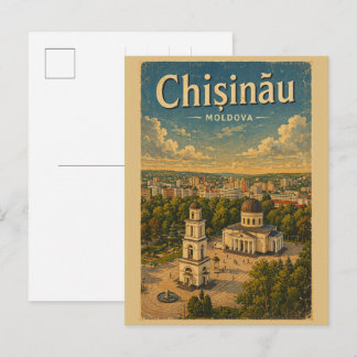 Vintage Chișinău moldova resor minnessaker & prese Vykort