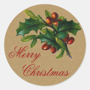 Vintage Chistmas-dekal Runt Klistermärke