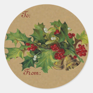 Vintage Chistmas Gift-dekal Runt Klistermärke