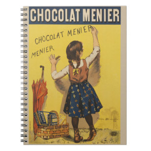 Vintage Chocolat Menier fransk affisch Bouisset ko Anteckningsbok