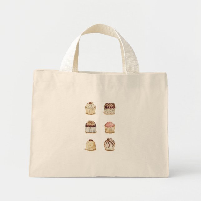 Vintage Chocolat ...tote bag Mini Tygkasse (Framsidan)