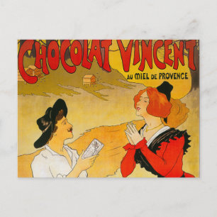 Vintage Chocolat Vincent Ad Vykort