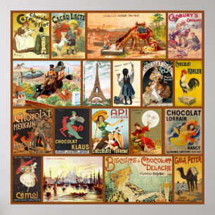 Vintage Chocolate Annons Poster