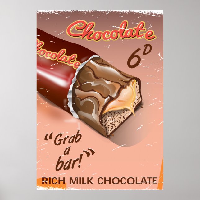 Vintage Chocolate-annons. Poster (Framsidan)