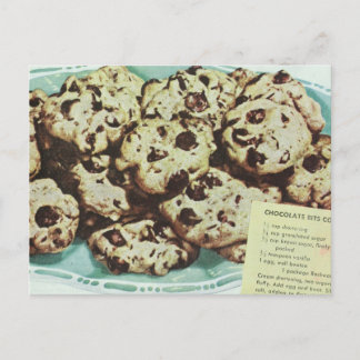 Vintage Chocolate Chip Cookie Recipe Photo 50s Vykort