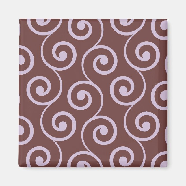 Vintage Chocolate Swirl i Lavender Magnet (Framsidan)