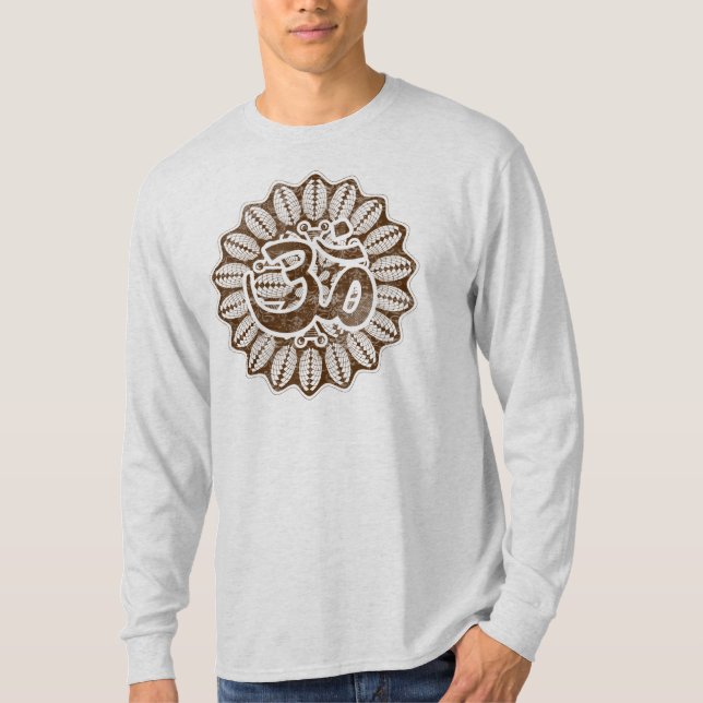 Vintage choklad Om Tee Shirt (Framsida)