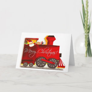 Vintage Choo-Choo Tåg jul Helgkort