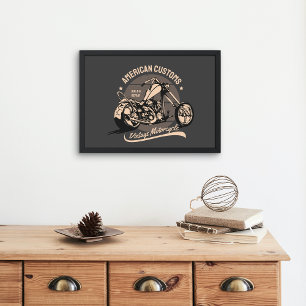 Vintage Chopper-logotyp Poster
