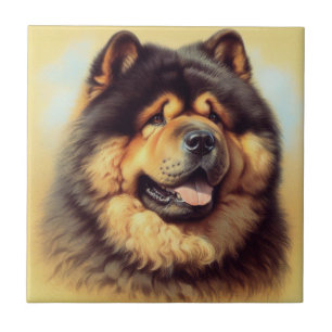 Vintage Chow-Chow-målning Kakelplatta
