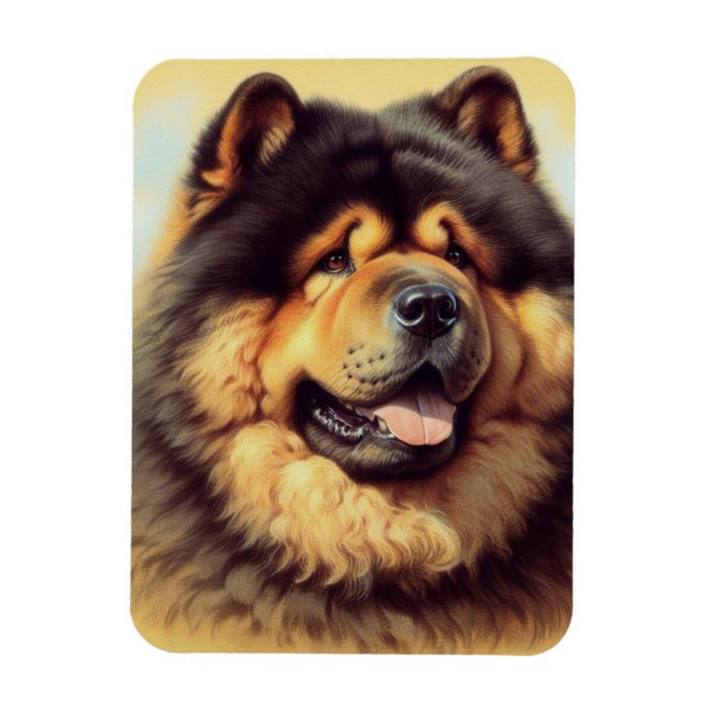Vintage Chow-Chow-målning Magnet (Vertikal)