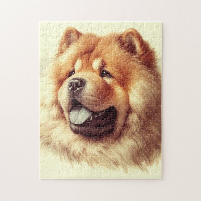 Vintage Chow-Chow-målning Pussel (Vertikal)