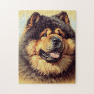 Vintage Chow-Chow-målning Pussel