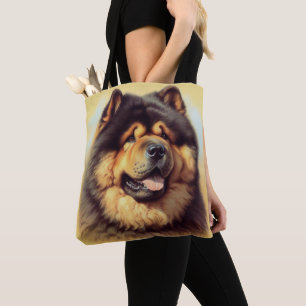 Vintage Chow-Chow-målning Tygkasse
