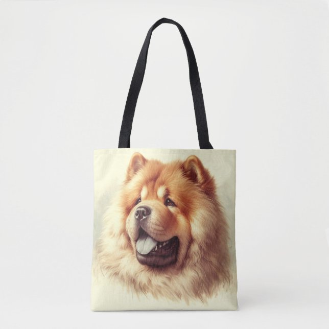Vintage Chow-Chow-målning Tygkasse (Framsida)