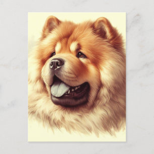 Vintage Chow-Chow-målning Vykort