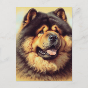 Vintage Chow-Chow-målning Vykort