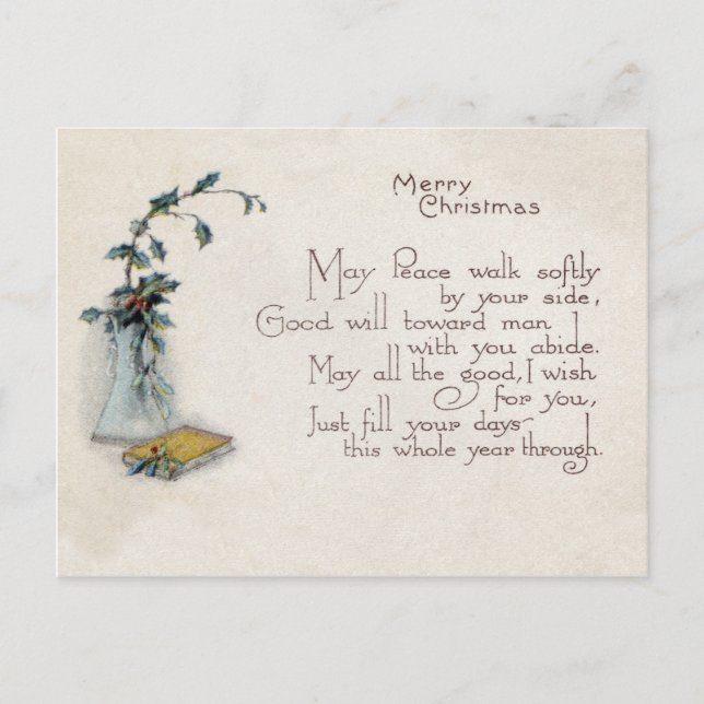 Vintage-chrismas-kort Vykort (Framsida)