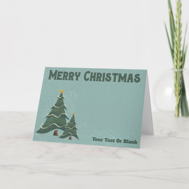 Vintage Chrismas Träd Kort (Framsida)