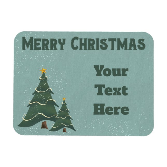 Vintage Chrismas Träd Magnet (Horisontell)
