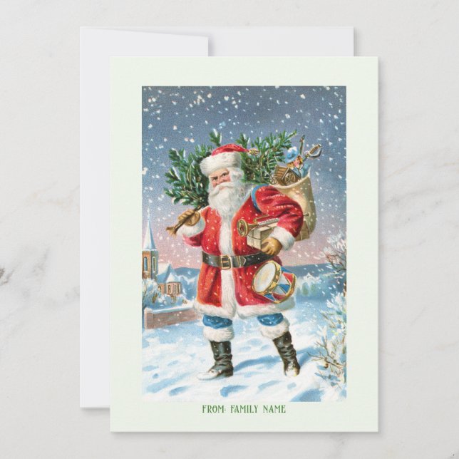 Vintage Christams Santa Greeting Card Julkort (Framsida)