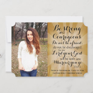 Vintage Christian Bible Verse Photo Studenten Inbjudningar