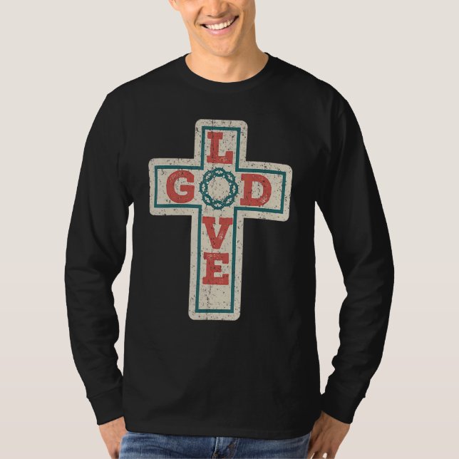 Vintage Christian Cross T Shirt (Framsida)