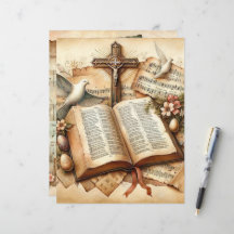 Vintage Christian Påsk-skrapbok Papper