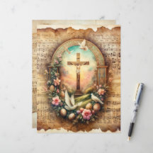 Vintage Christian Påsk-skrapbok Papper