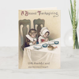 Vintage Christian Pilgrims Thanksgiving Prayer Helgkort