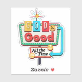Vintage Christian Retro God är Bra hela tiden Klistermärken
