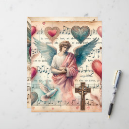 Vintage Christian Valentines Scrapbook Papper