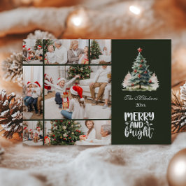 Vintage Christmas 7 Photos Family Celebration Julkort