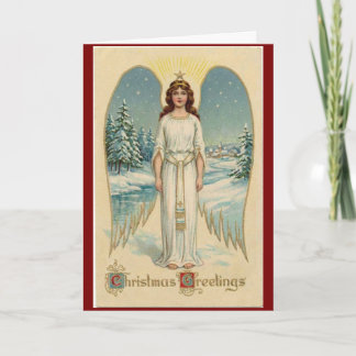 Vintage Christmas Angel Greeting Card Kort