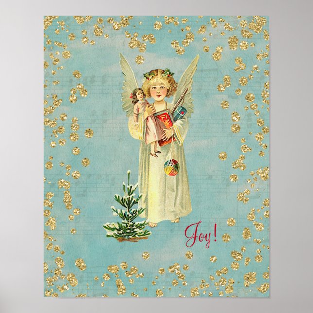 Vintage Christmas Angel Joy Poster (Framsidan)
