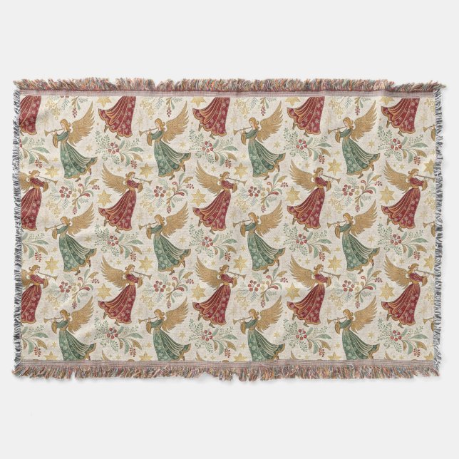 Vintage Christmas Angels Filt (Framsidan)