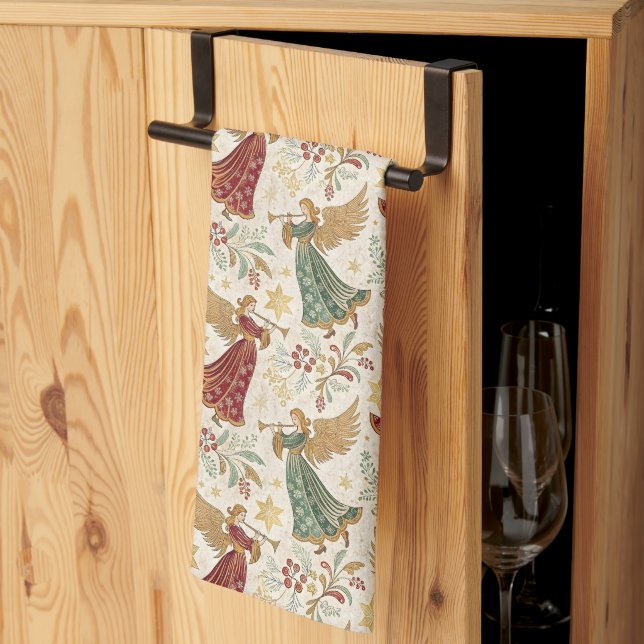 Vintage Christmas Angels Kökshandduk (Thirds Fold)