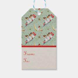 Vintage Christmas Angels  Presentetikett