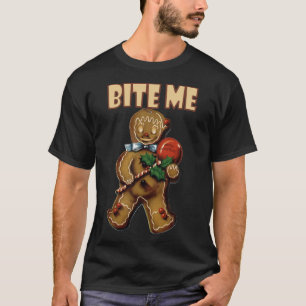 Vintage christmas bita mig pepparkaksgubbe t shirt