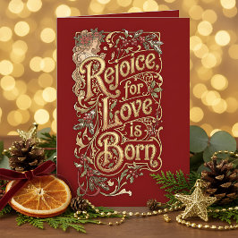 Vintage Christmas Blessing – Love Is Born Helgkort