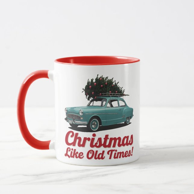 Vintage Christmas Car – Old Times Holiday Mugg (Vänster)