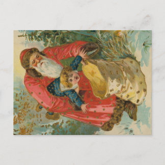 Vintage Christmas Card, Santa Claus, Naughty Child Vykort