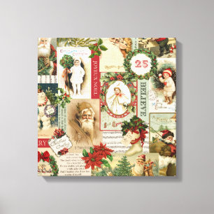 VINTAGE CHRISTMAS COLLAGE CANVASTRYCK