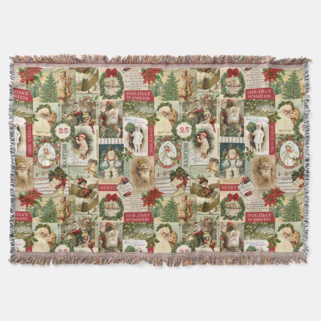 VINTAGE CHRISTMAS COLLAGE FILT (Framsidan)
