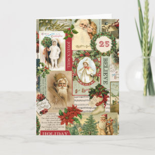 VINTAGE CHRISTMAS COLLAGE HELGKORT