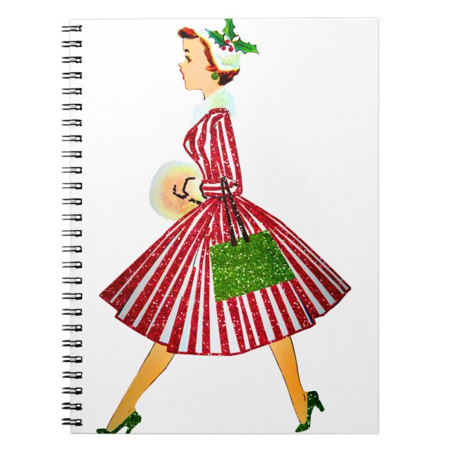vintage christmas dam anteckningsbok (Framsidan)